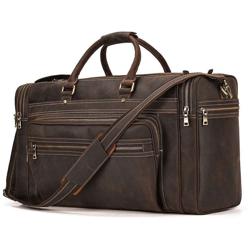 Luxury Large Capacity Retro Leather Travel Bag - Classic Leather Bag