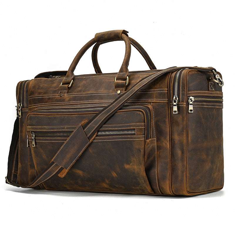 Luxury Large Capacity Retro Leather Travel Bag - Classic Leather Bag