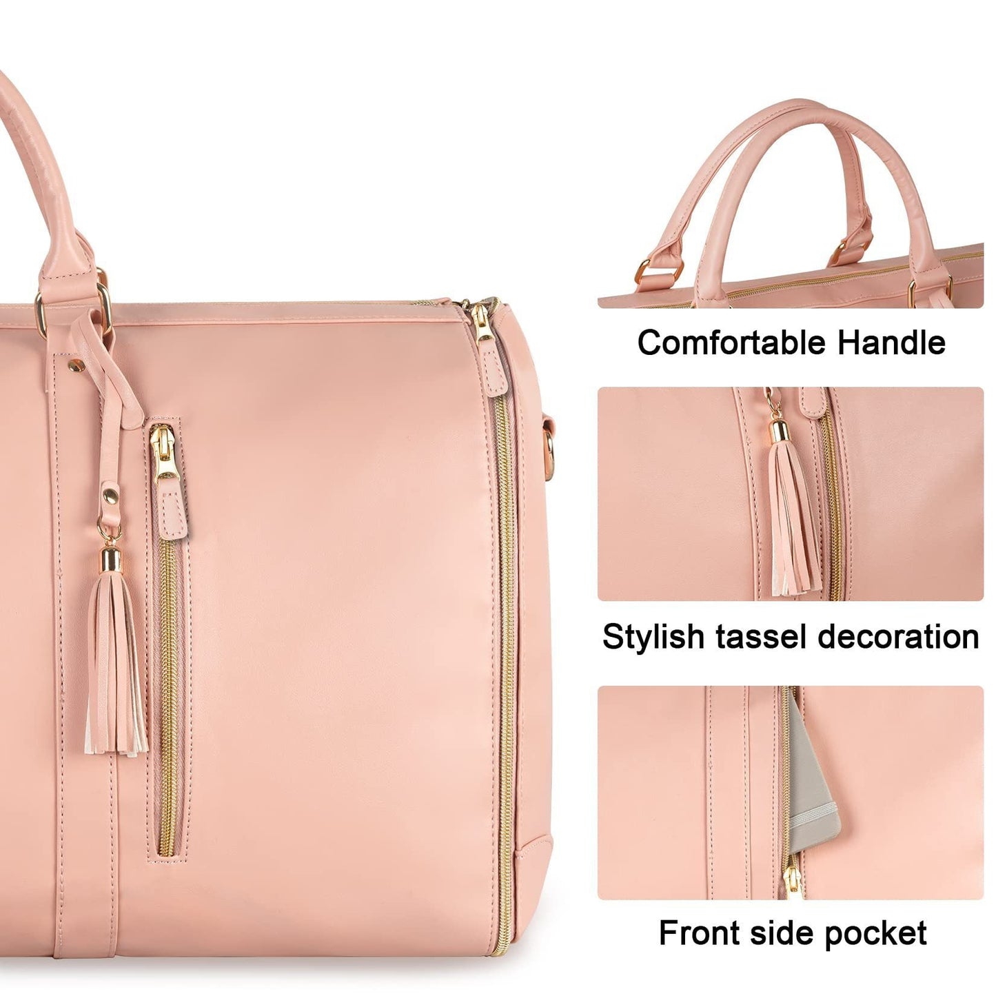 Men's and Women's Large Capacity Folding Suit Travel Duffle Bag - Classic Leather Bag