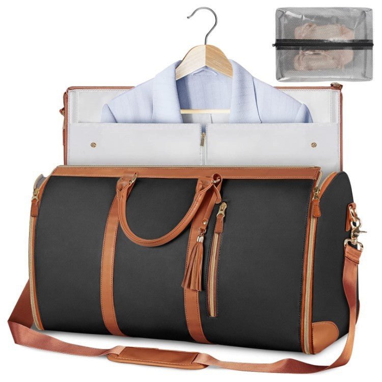 Men's and Women's Large Capacity Folding Suit Travel Duffle Bag - Classic Leather Bag