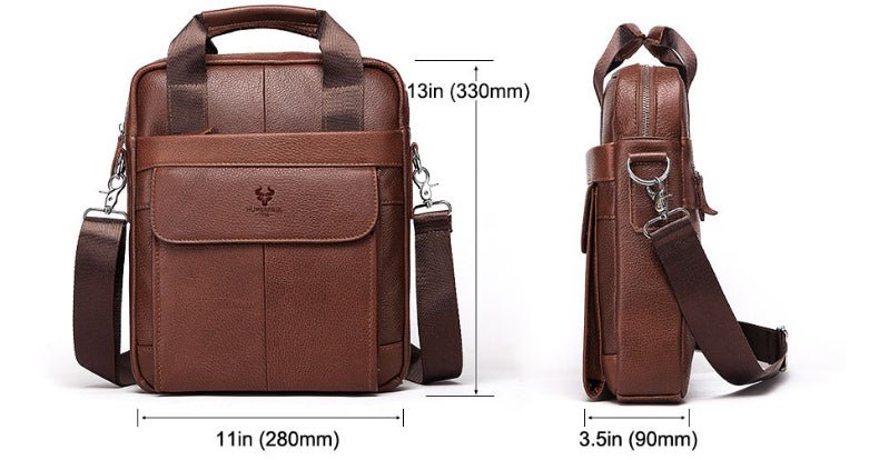 Men's Business Commute Genuine Leather Messenger Bag - Classic Leather Bag