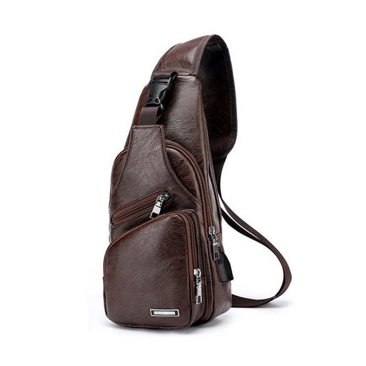 Men's Classic Leather Shoulder Bag - Classic Leather Bag