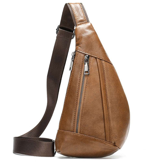 Men's Cowhide Leather Chest and Shoulder Bag - Classic Leather Bag