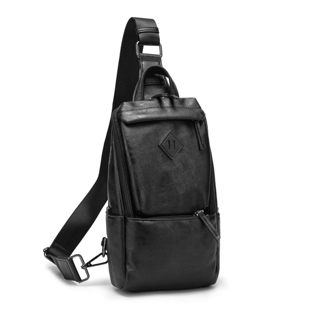 Men's Crossbody Synthetic Leather Bag - Classic Leather Bag