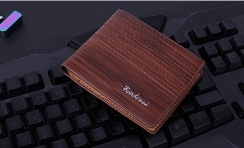 Men's Embossed Multi-Card Wallet - Classic Leather Bag