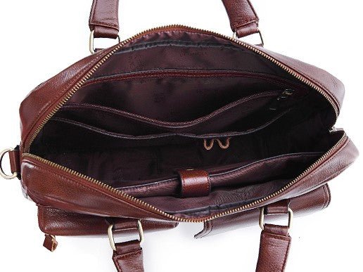 Men's Genuine Leather Top Layer Cowhide Briefcase Messenger Bag - Classic Leather Bag