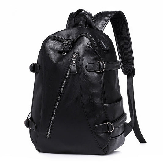 Men's Large Capacity Computer Backpack - Classic Leather Bag
