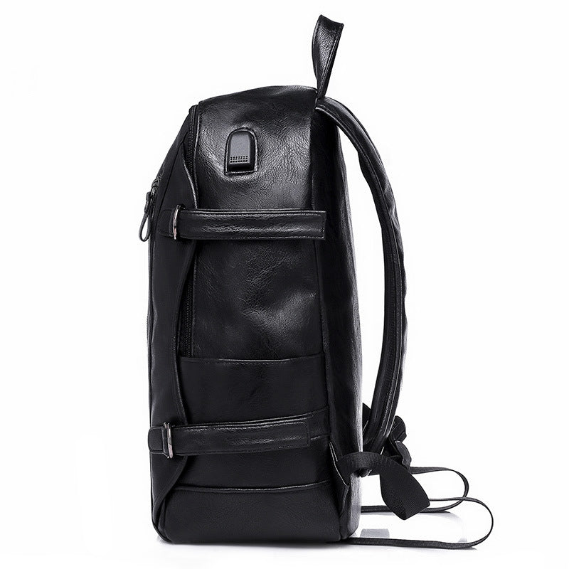 Men's Large Capacity Computer Backpack - Classic Leather Bag
