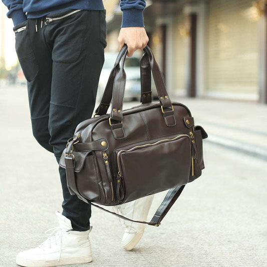 Men's Large Capacity Shoulder Messenger Bag - Classic Leather Bag