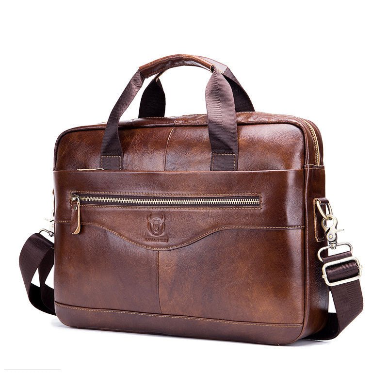 Men's Leather Laptop Shoulder Messenger Bag - Classic Leather Bag