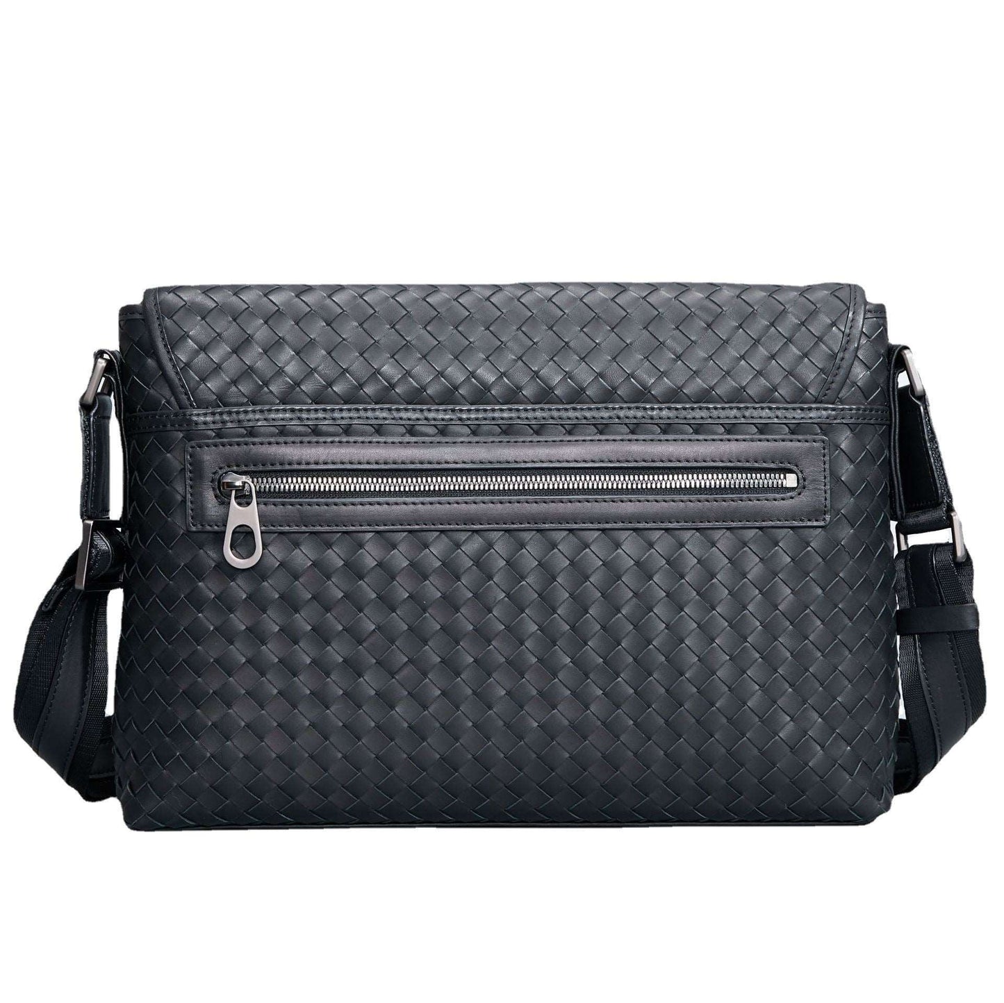 Men's Luxury Business Casual Leather Woven Messenger Bag - Classic Leather Bag
