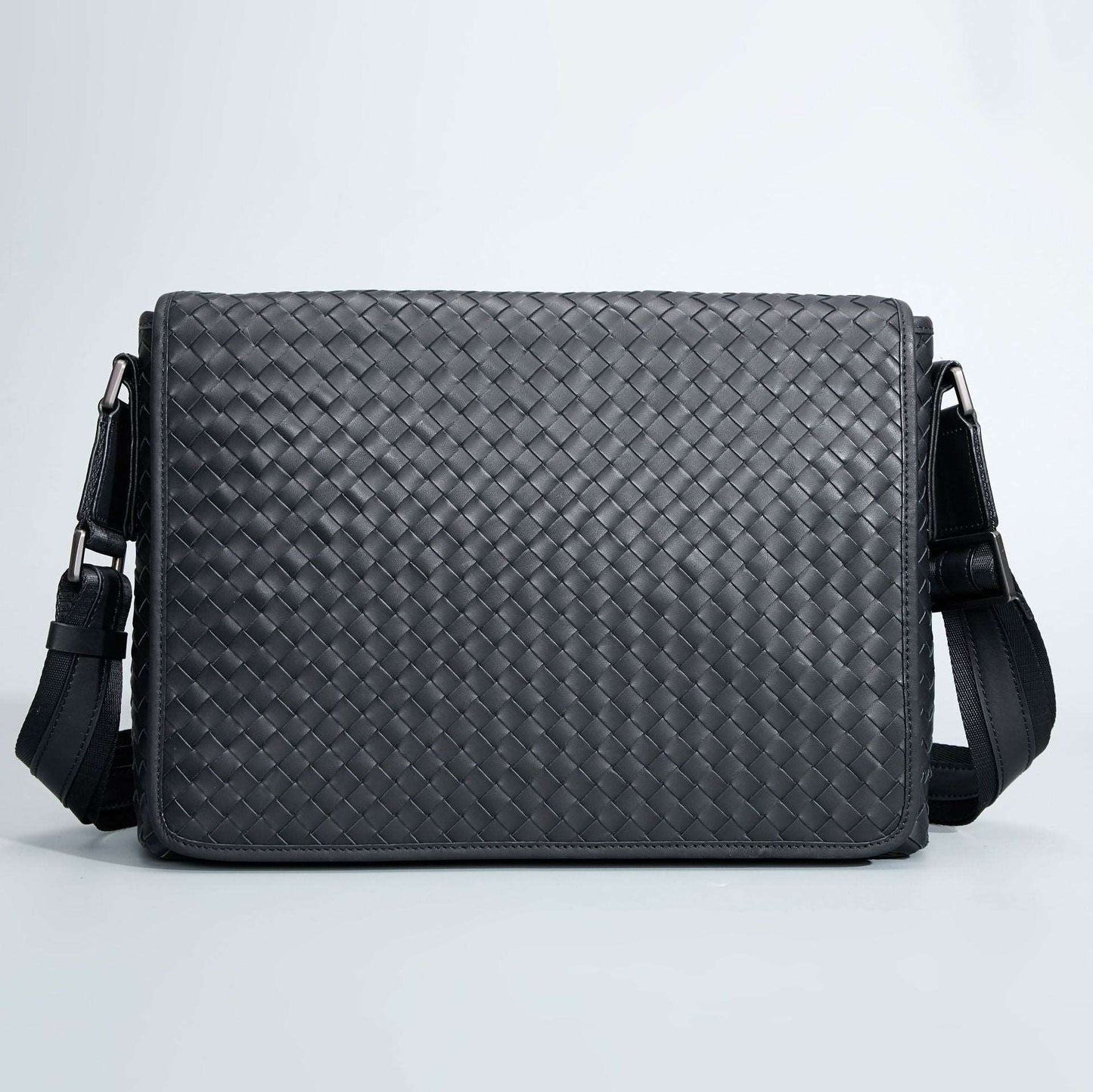 Men's Luxury Business Casual Leather Woven Messenger Bag - Classic Leather Bag