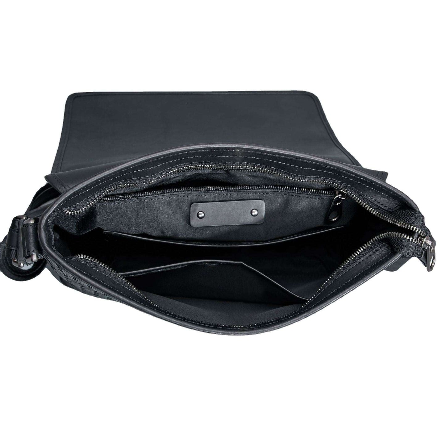 Men's Luxury Business Casual Leather Woven Messenger Bag - Classic Leather Bag