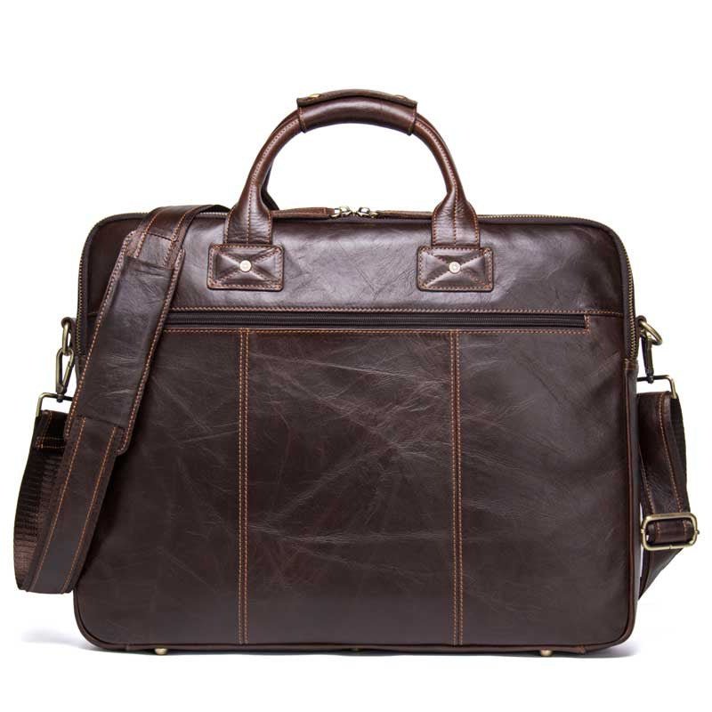 Men's Luxury Casual Leather Business Briefcase Shoulder Bag - Classic Leather Bag