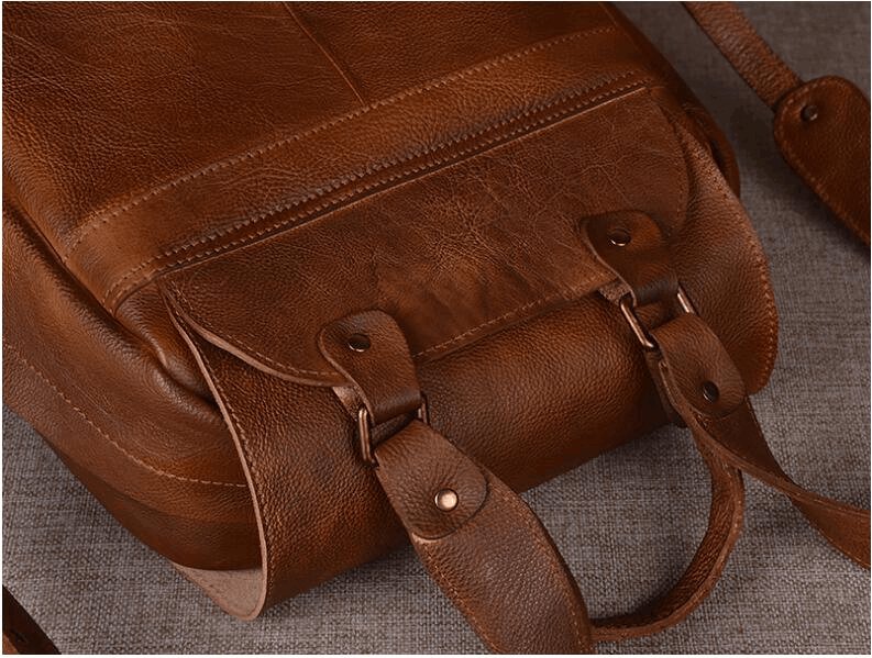 Men's Luxury Classic Leather Shoulder Backpack - Classic Leather Bag