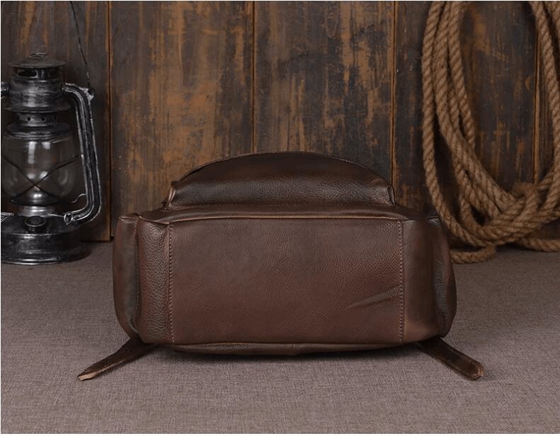 Men's Luxury Classic Leather Shoulder Backpack - Classic Leather Bag