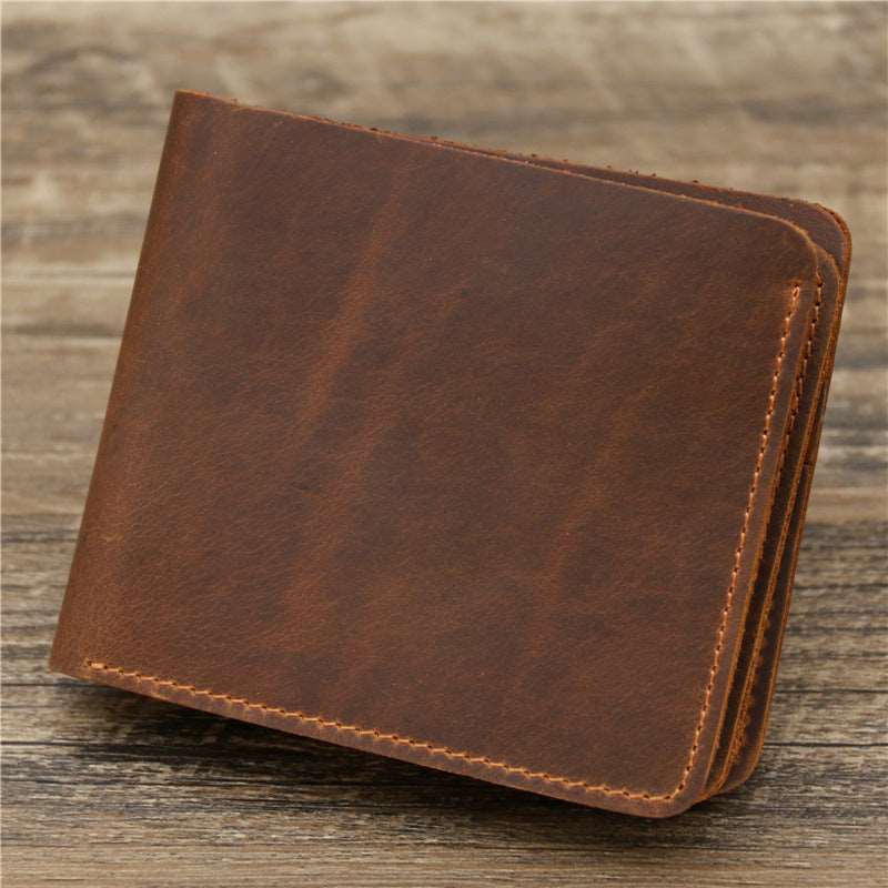 Men's Luxury Cowhide Leather Tri-Fold Wallet - Classic Leather Bag