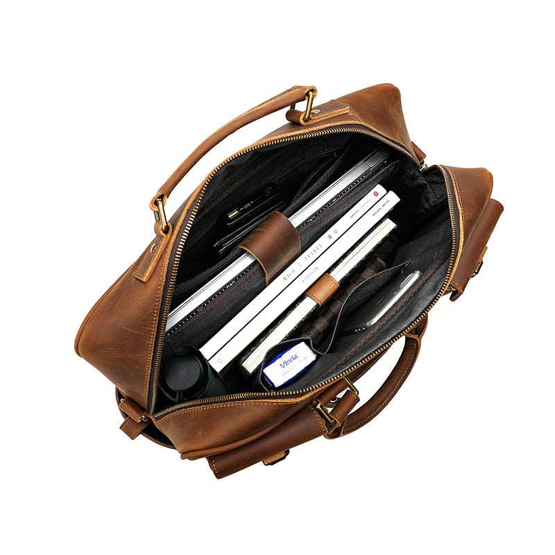 Men's Luxury Large Capacity Leather One Shoulder Messenger Bag - Classic Leather Bag