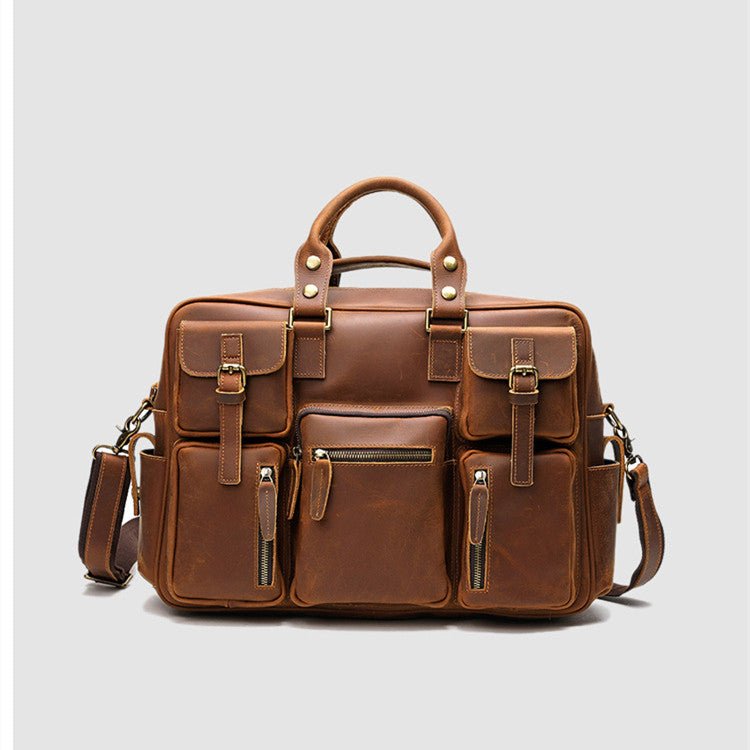 Men's Luxury Large Capacity Leather One Shoulder Messenger Bag - Classic Leather Bag
