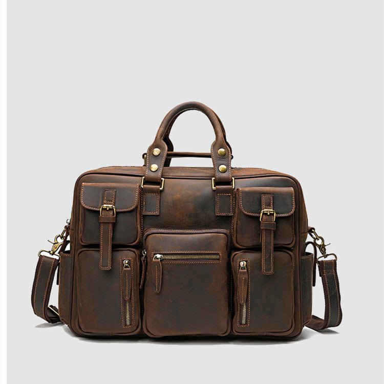 Men's Luxury Large Capacity Leather One Shoulder Messenger Bag - Classic Leather Bag