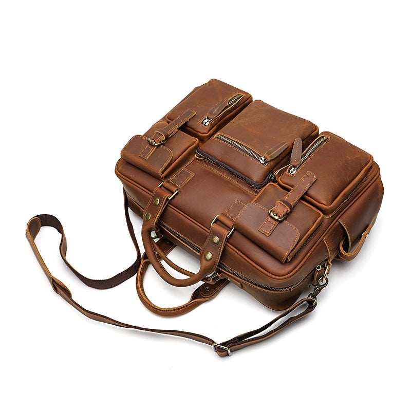 Men's Luxury Large Capacity Leather One Shoulder Messenger Bag - Classic Leather Bag