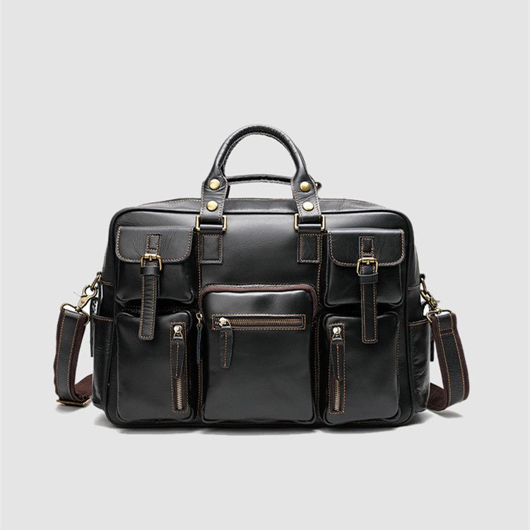 Men's Luxury Large Capacity Leather One Shoulder Messenger Bag - Classic Leather Bag