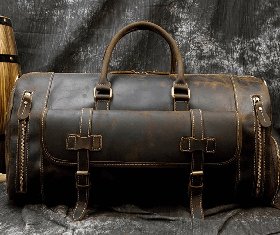 Men's Luxury Large Leather Travel Bag - Classic Leather Bag