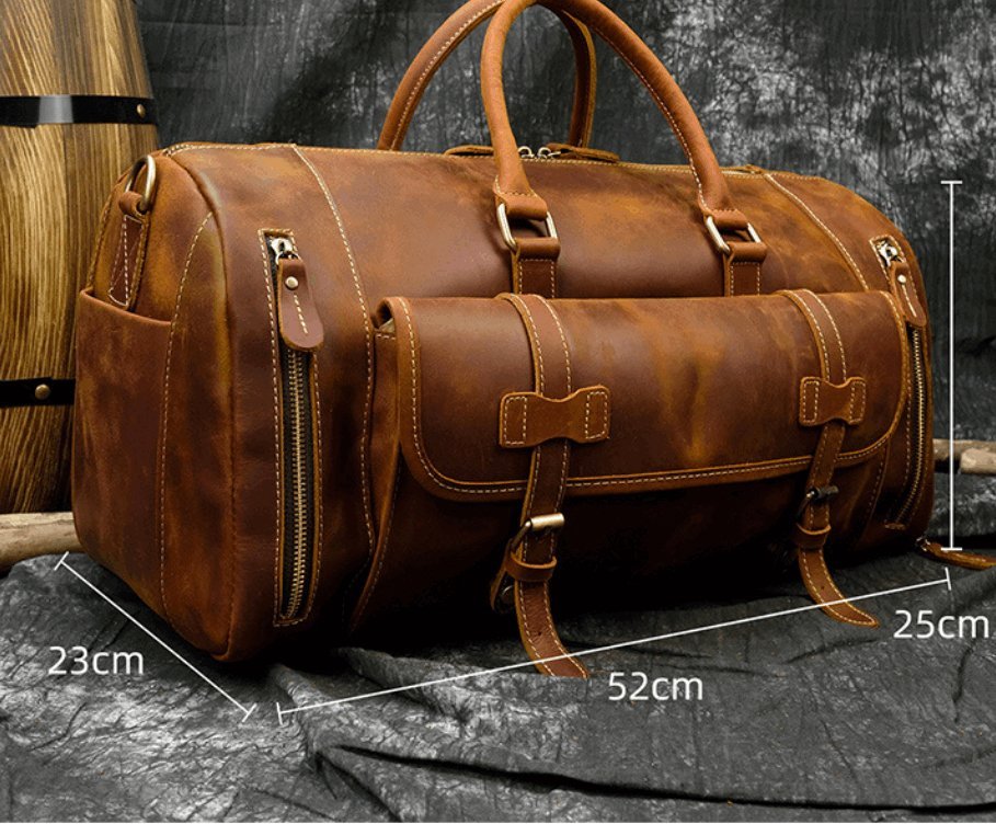 Men's Luxury Large Leather Travel Bag - Classic Leather Bag