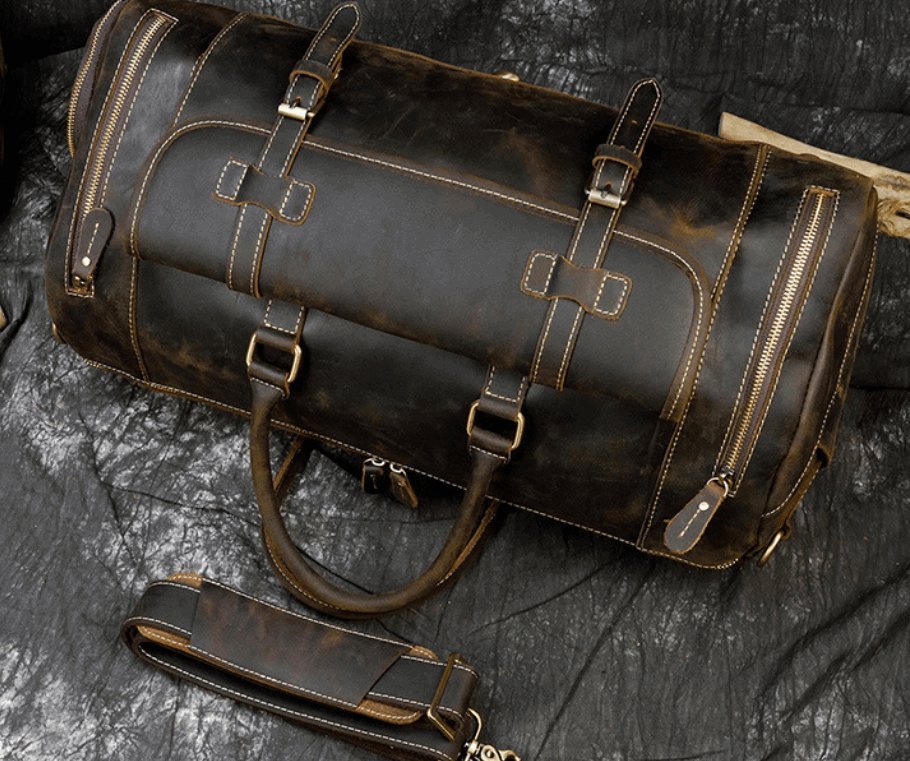 Men's Luxury Large Leather Travel Bag - Classic Leather Bag