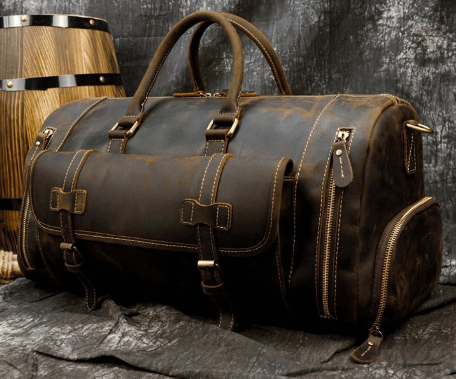 Men's Luxury Large Leather Travel Bag - Classic Leather Bag
