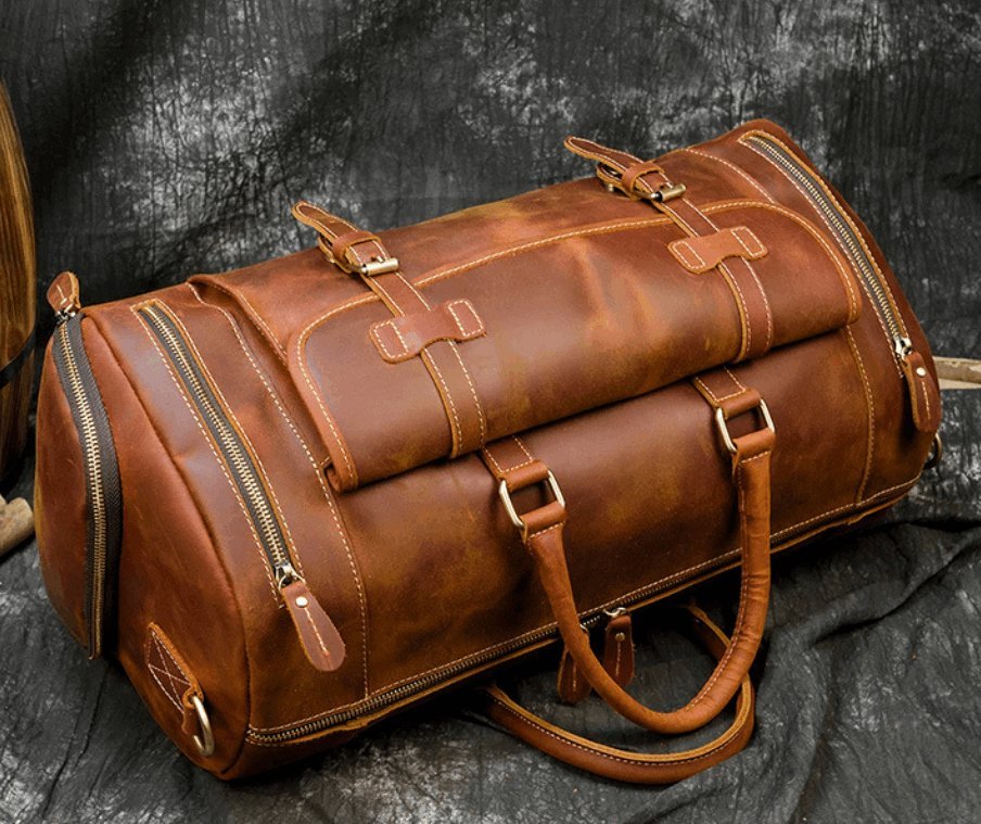 Men's Luxury Large Leather Travel Bag - Classic Leather Bag