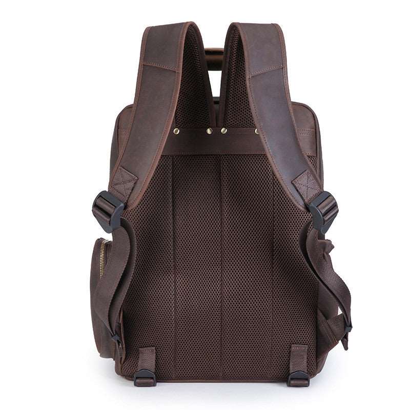 Men's Luxury Leather Camera Backpack - Classic Leather Bag