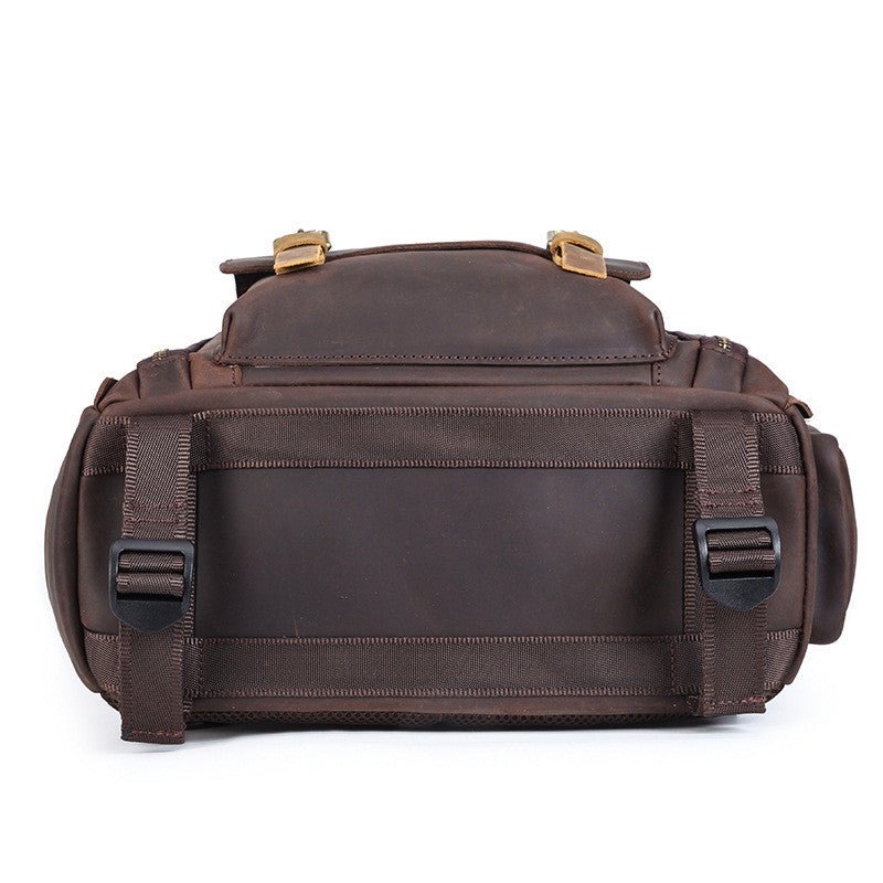 Men's Luxury Leather Camera Backpack - Classic Leather Bag