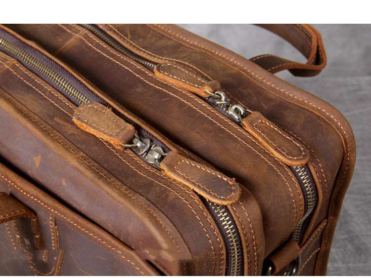 Men's Luxury Leather Medium Laptop Bag - Classic Leather Bag