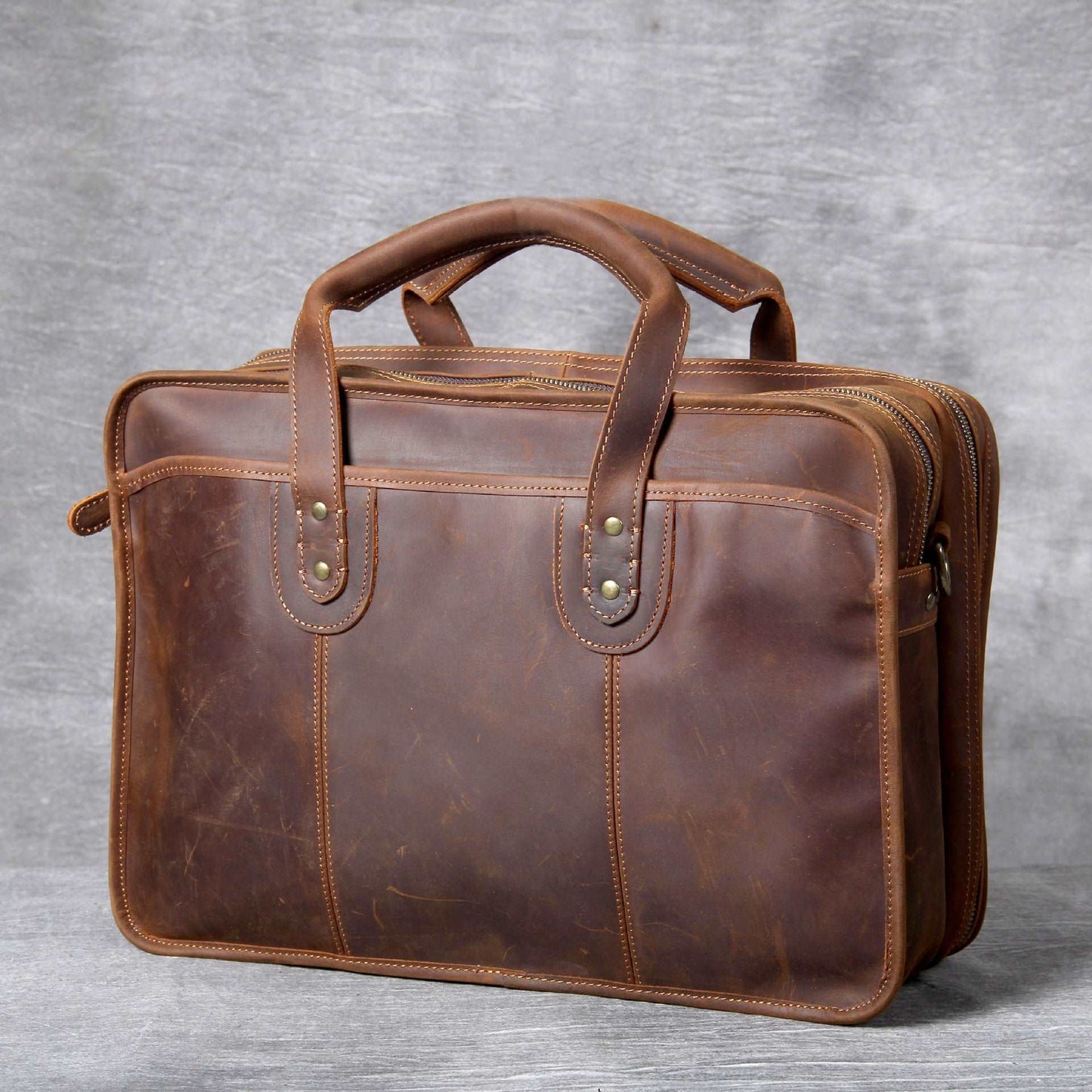 Men's Luxury Leather Medium Laptop Bag - Classic Leather Bag