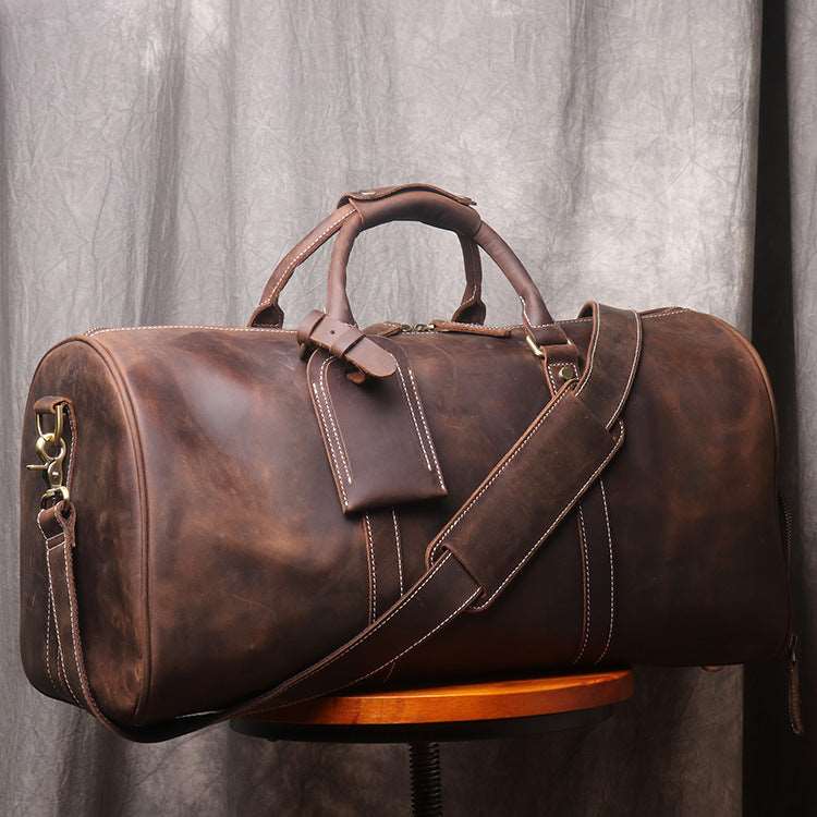 Men's Luxury Leather Retro Hand Luggage Bag - Classic Leather Bag
