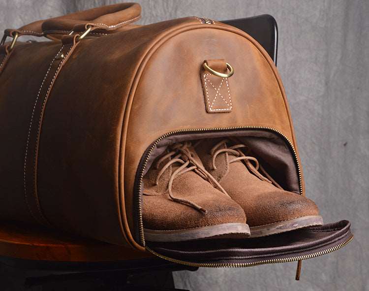 Men's Luxury Leather Retro Hand Luggage Bag - Classic Leather Bag