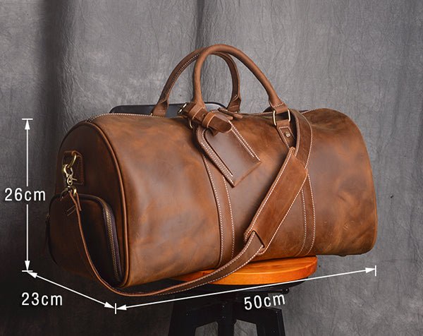 Men's Luxury Leather Retro Hand Luggage Bag - Classic Leather Bag