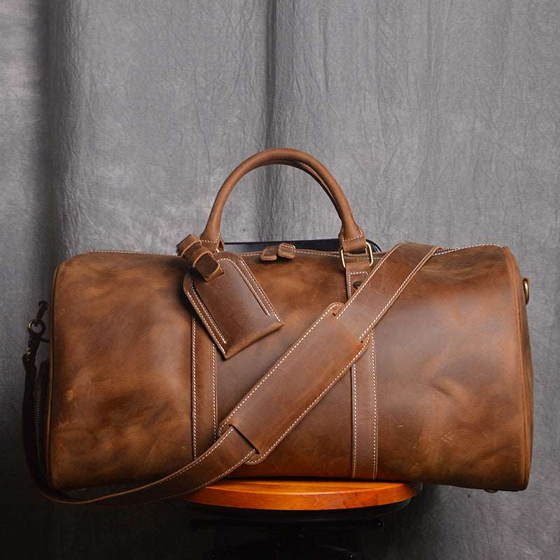 Men's Luxury Leather Retro Hand Luggage Bag - Classic Leather Bag