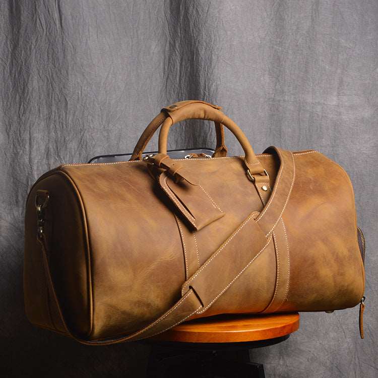 Men's Luxury Leather Retro Hand Luggage Bag - Classic Leather Bag