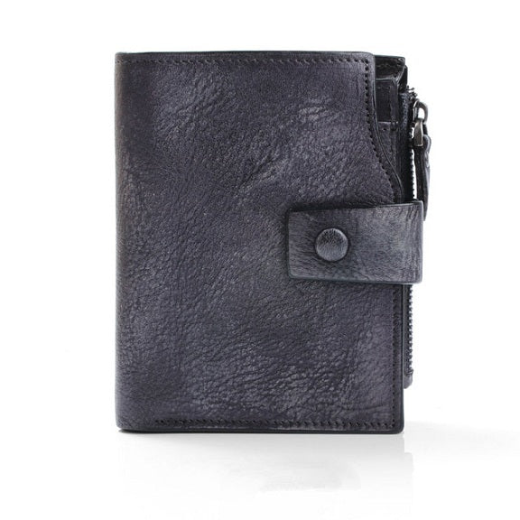 Men's Luxury Leather Retro Short Wallet - Classic Leather Bag