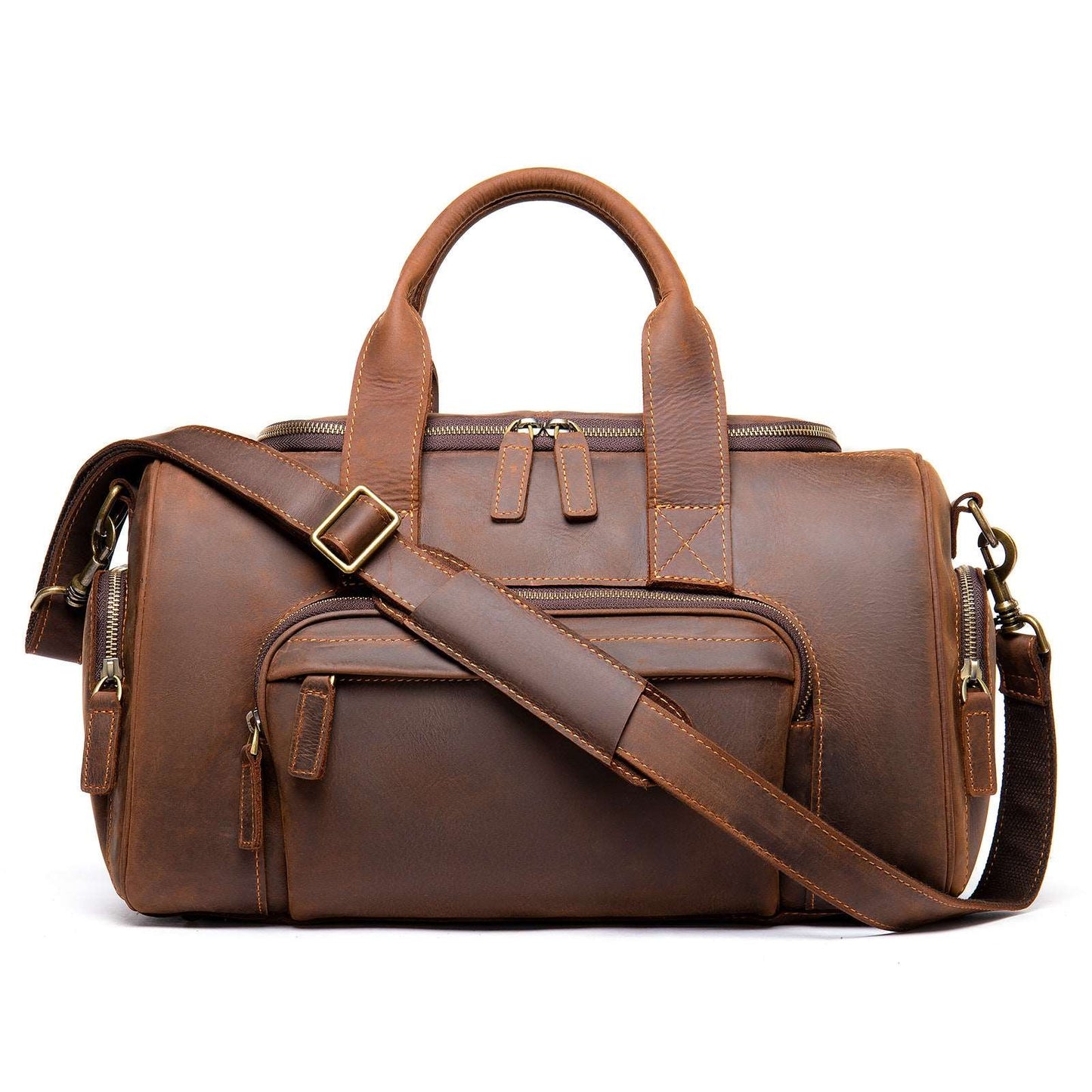Men's Luxury Retro Leather Large Capacity Luggage Bag - Classic Leather Bag