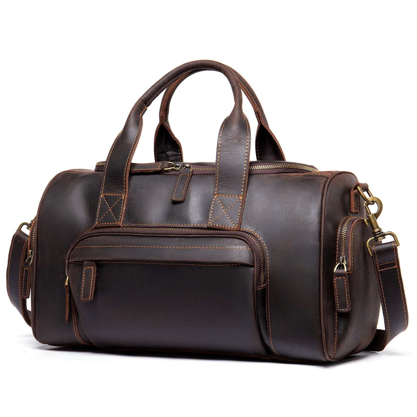 Men's Luxury Retro Leather Large Capacity Luggage Bag - Classic Leather Bag
