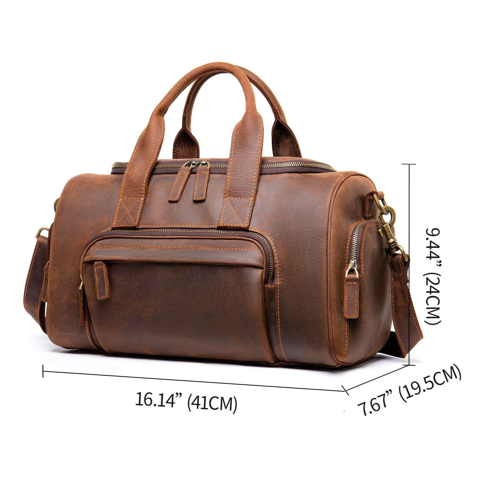Men's Luxury Retro Leather Large Capacity Luggage Bag - Classic Leather Bag