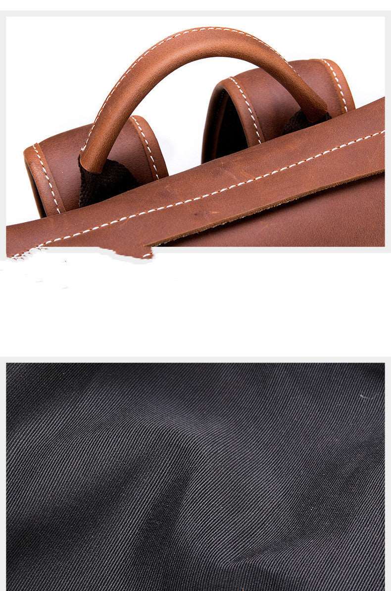 Men's Luxury Retro Leather Outdoor Travel Backpack - Classic Leather Bag