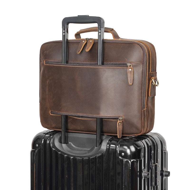 Men's Luxury Vintage Leather Briefcase Laptop Bag - Classic Leather Bag