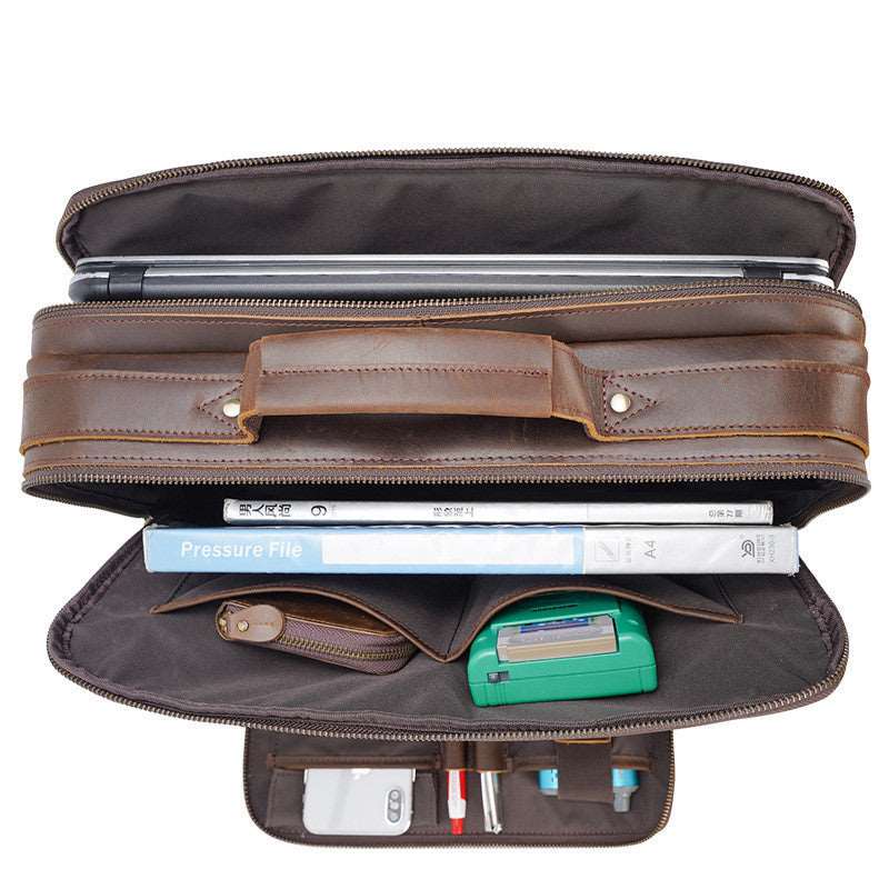 Men's Luxury Vintage Leather Briefcase Laptop Bag - Classic Leather Bag