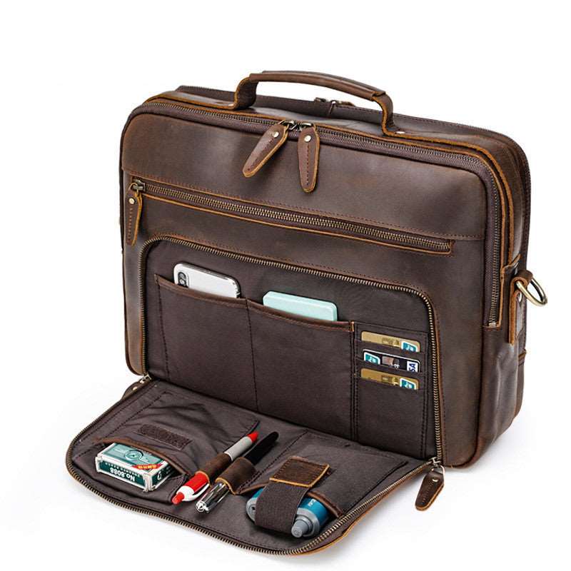 Men's Luxury Vintage Leather Briefcase Laptop Bag - Classic Leather Bag