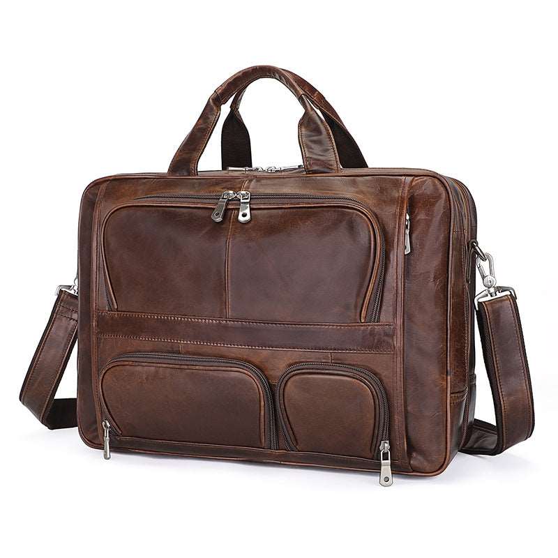 Men's Luxury Wax Leather Shoulder Bag - Classic Leather Bag