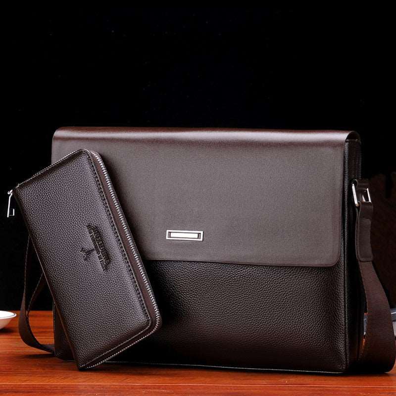 Men's Microfiber Synthetic Leather Messenger Bag - Classic Leather Bag